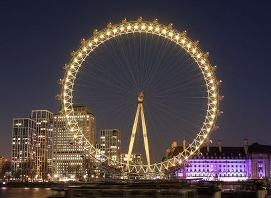 London Eye illuminated in yellow 23-3-2021